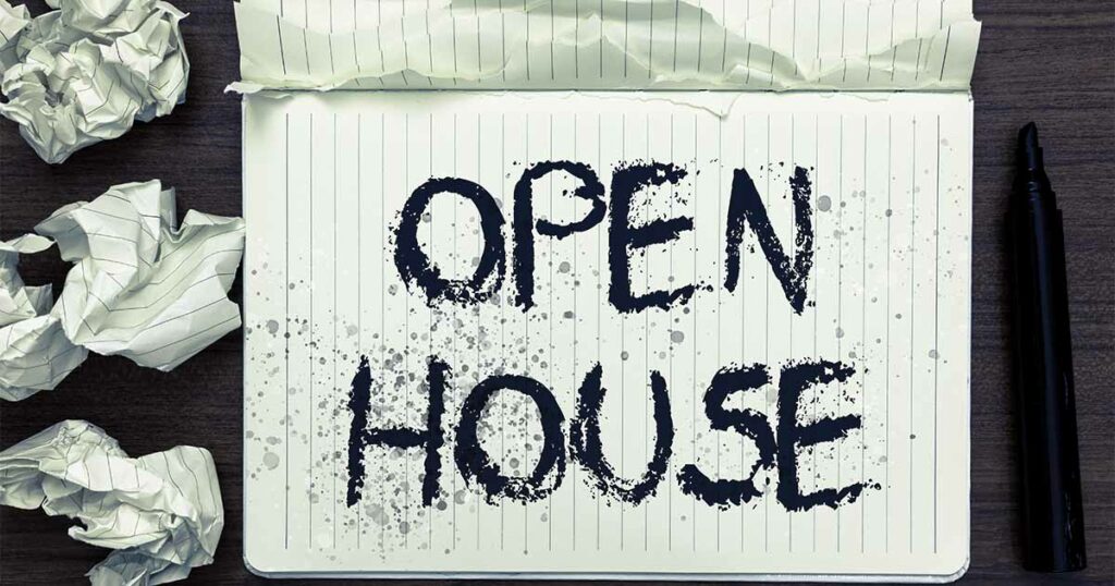 Open house label for property management